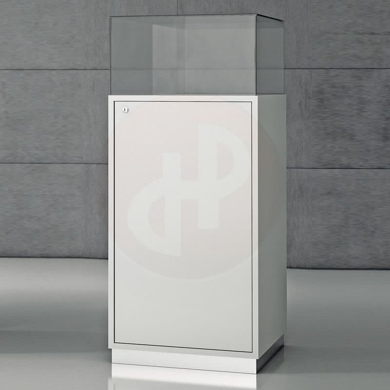 Quadram aisle acrylic top display case with storage 50cm wide