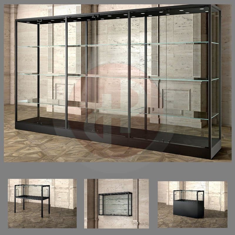 Focus display wall showcase with top lights 95cm wide — image 3