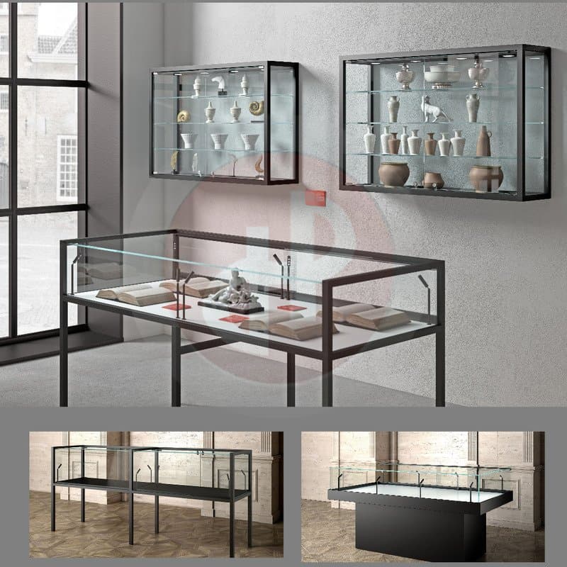 Focus display wall showcase with top lights 95cm wide — image 4