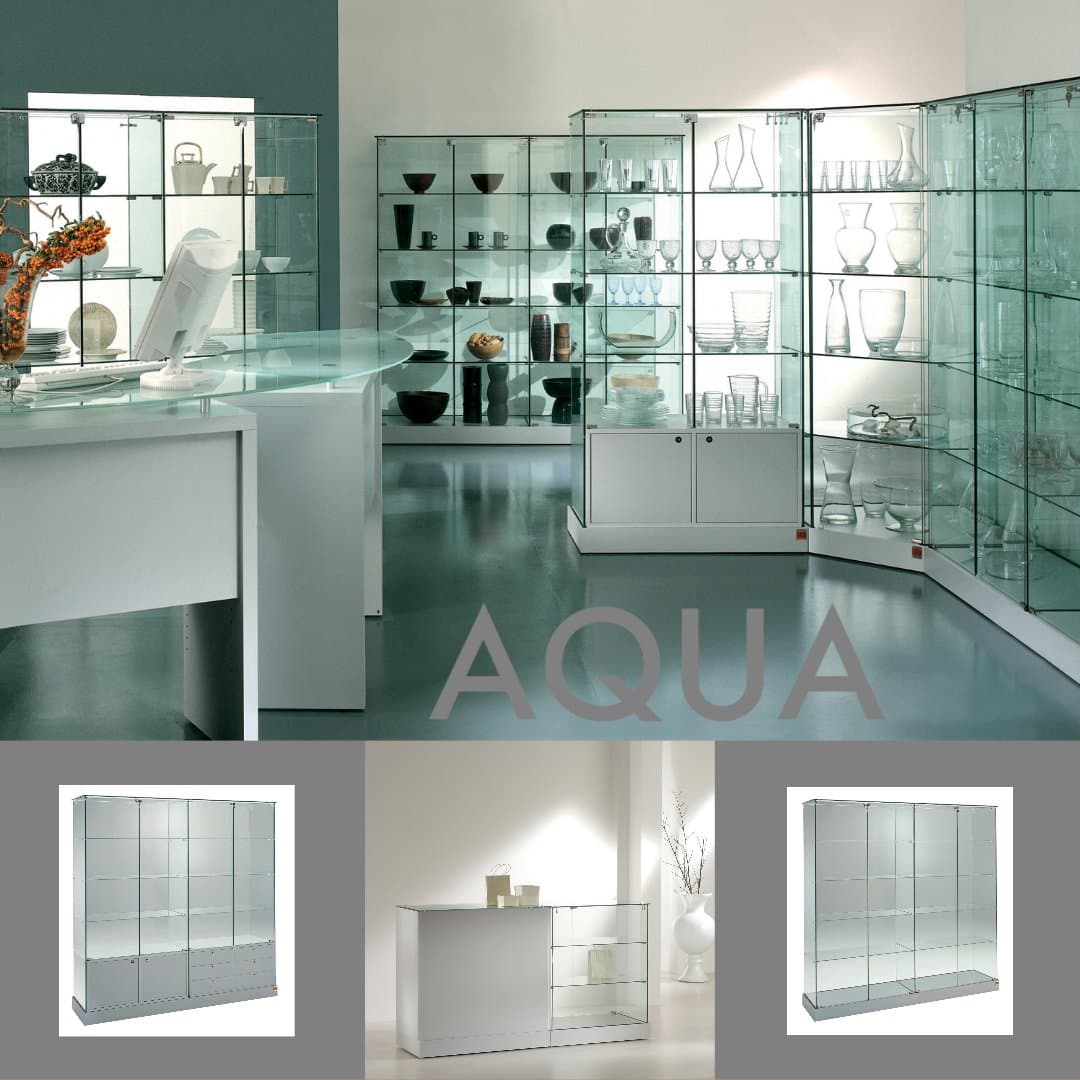 Aqua Range Of Display Cabinets