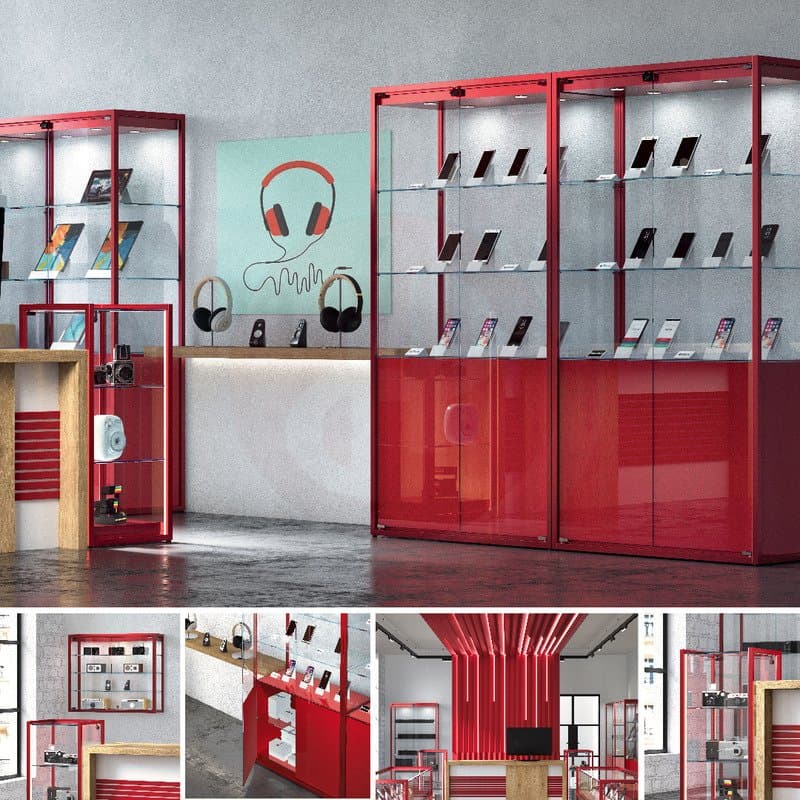 T. Square tower showcase with storage 190 x 95cm wide — image 3