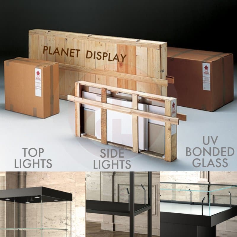 Focus display wall showcase with top lights 95cm wide — image 5