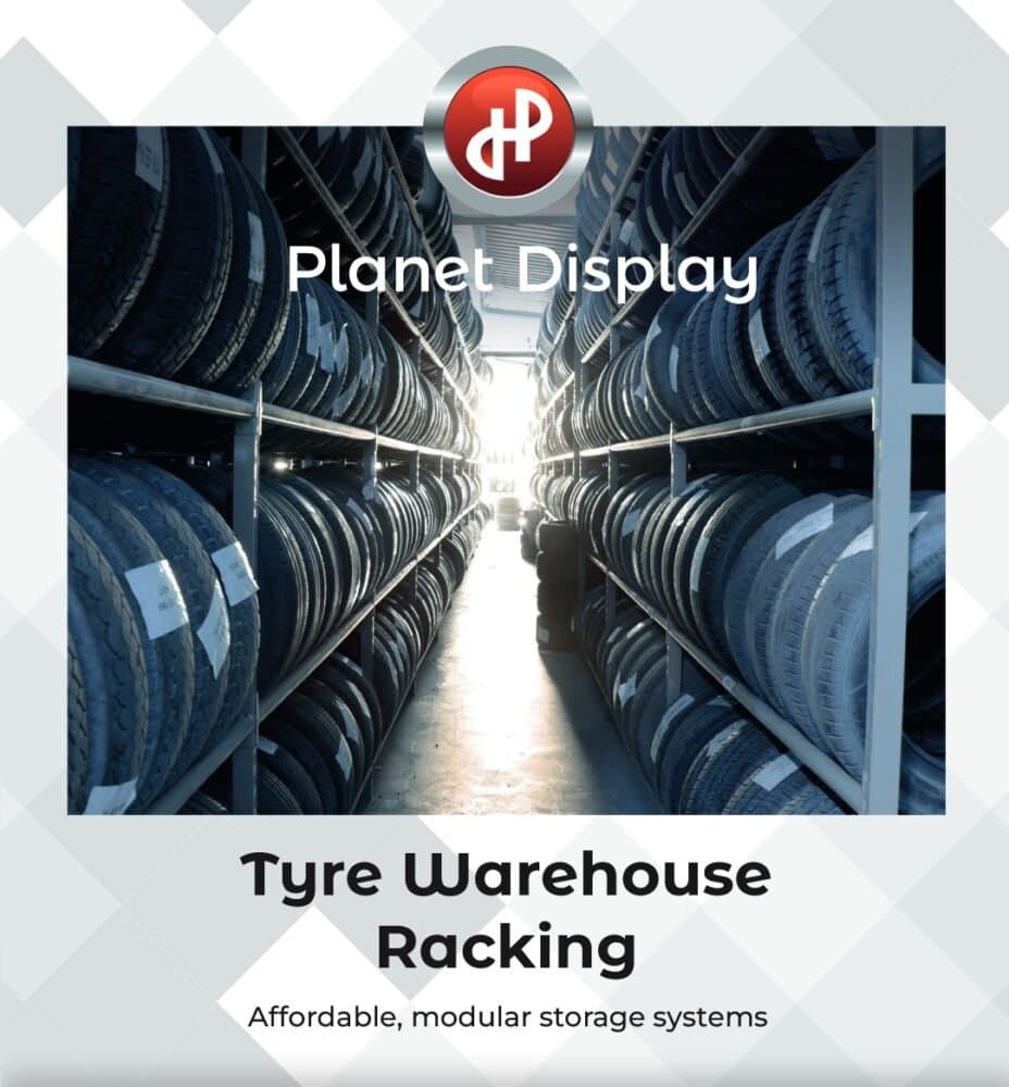 Tyre Racking System 300 x 60 x 200cm H with 5 levels