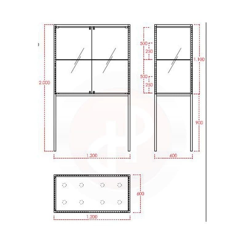 Focus display showcase with legs and top lights 120cm wide — image 5
