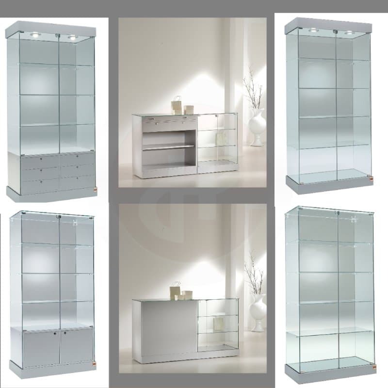 Aqua tower showcase with garment rail 73cm wide — image 3