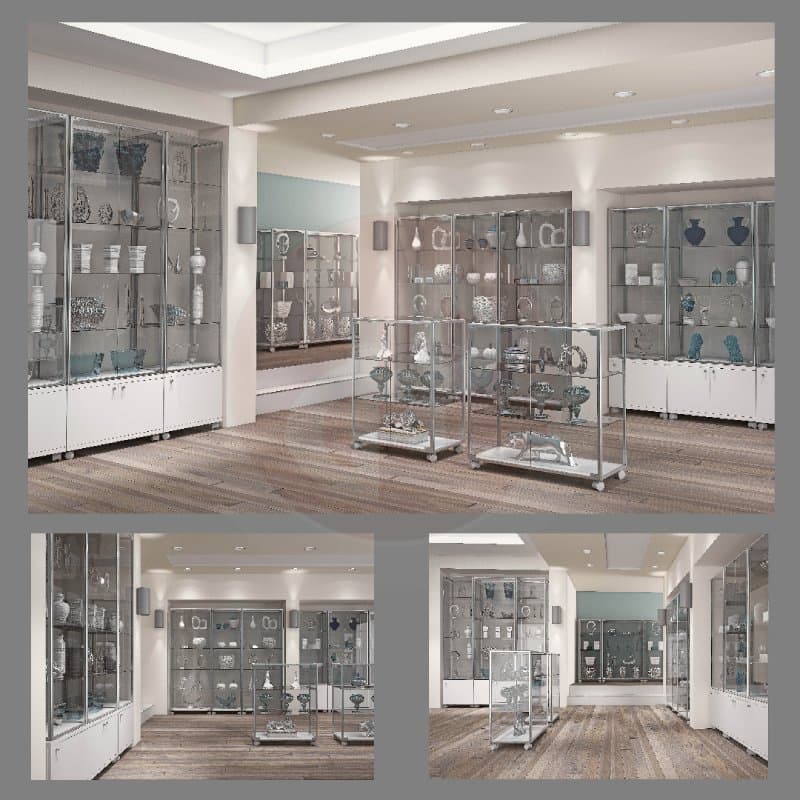 Leo retail display counter with 2 adjustable shelves 91cm wide — image 2