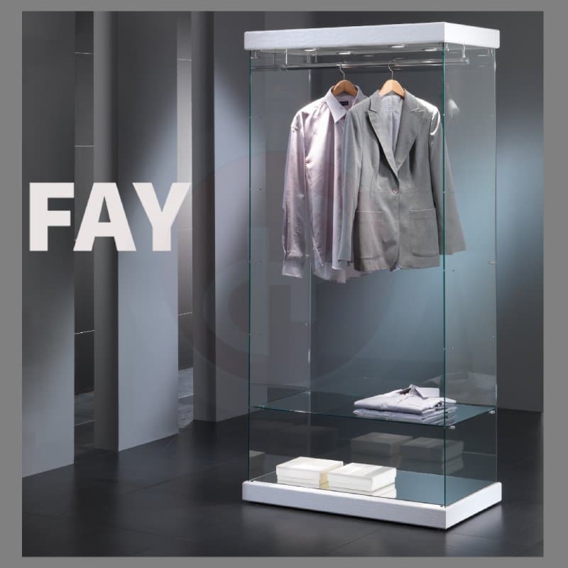 Fay tower framelss hexigonal revolving display cabinet with top lights 74d wide — image 3