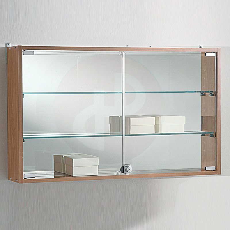 VFM WALL DISPLAY UNIT WITH MIRROR BACK 49h X 81cm WIDE - Glass Display ...
